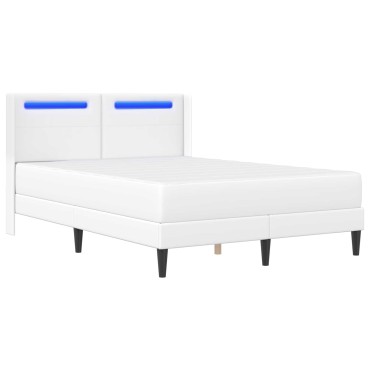 vidaXL Σκελετός κρεβατιού με στρώμα Λευκό 120 x 200 cm Τεχνητό Δέρμα