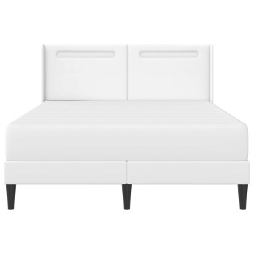 vidaXL Σκελετός κρεβατιού με στρώμα Λευκό 120 x 200 cm Τεχνητό Δέρμα