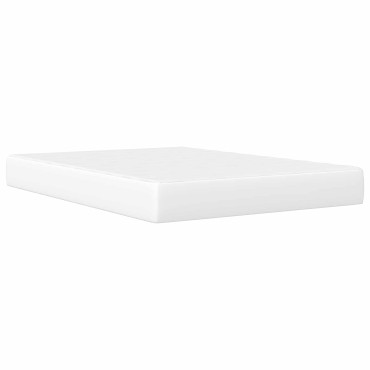 vidaXL Σκελετός κρεβατιού με στρώμα Λευκό 140x190cm Τεχνητό Δέρμα