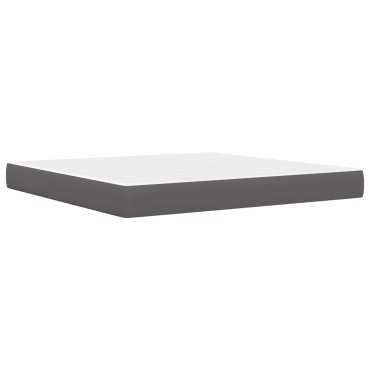 vidaXL Σκελετός κρεβατιού με στρώμα Γκρι 180 x 200 cm Τεχνητό Δέρμα