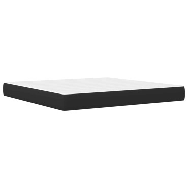 vidaXL Σκελετός κρεβατιού με στρώμα Μαύρο 200 x 200 cm Τεχνητό Δέρμα