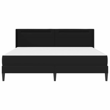 vidaXL Σκελετός κρεβατιού με στρώμα Μαύρο 200 x 200 cm Τεχνητό Δέρμα