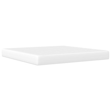 vidaXL Σκελετός κρεβατιού με στρώμα Λευκό 200x200cm Τεχνητό Δέρμα