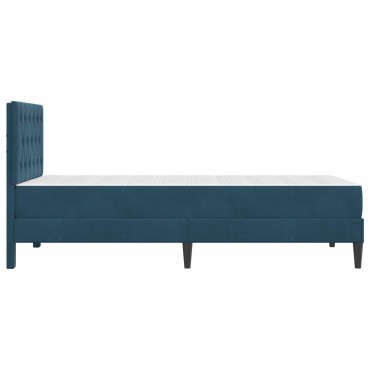 vidaXL Σκελετός κρεβατιού με στρώμα Μπλε 90x190cm Βελούδο