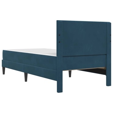 vidaXL Σκελετός κρεβατιού με στρώμα Μπλε 90x190cm Βελούδο