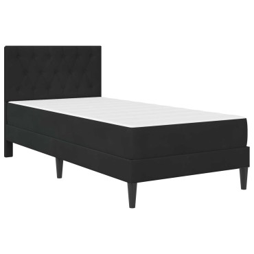 vidaXL Σκελετός κρεβατιού με στρώμα Μαύρο 90 x 200 cm Βελούδο