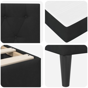 vidaXL Σκελετός κρεβατιού με στρώμα Μαύρο 100 x 200 cm Βελούδο