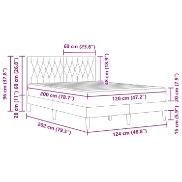 vidaXL Σκελετός κρεβατιού με στρώμα Ροζ 120 x 200 cm Βελούδο