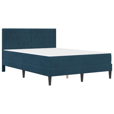 vidaXL Σκελετός κρεβατιού με στρώμα Μπλε 140 x 200 cm Βελούδο