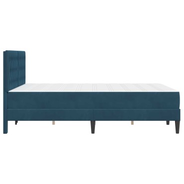 vidaXL Σκελετός κρεβατιού με στρώμα Μπλε 140 x 200 cm Βελούδο