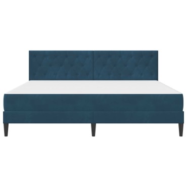 vidaXL Σκελετός κρεβατιού με στρώμα Μπλε 180x200cm Βελούδο