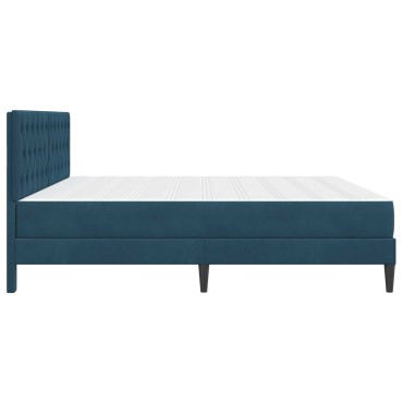 vidaXL Σκελετός κρεβατιού με στρώμα Μπλε 180x200cm Βελούδο