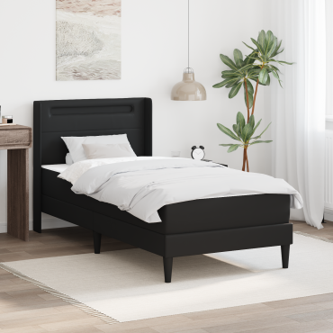 vidaXL Σκελετός κρεβατιού με στρώμα 90x190cm Μαύρο