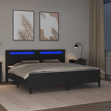 vidaXL Σκελετός κρεβατιού με στρώμα 180x200cm Μαύρο