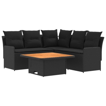 vidaXL Σύνολα επίπλων 4 τεμ. Μαύρο Ράτα PE 90x90x68cm