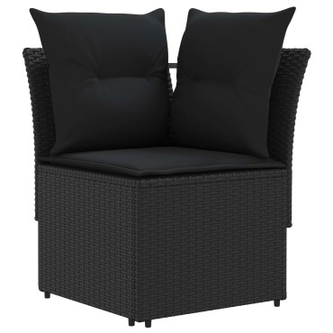 vidaXL Σύνολα επίπλων 5 τεμ. Μαύρο Ράτα PE 90x90x68 cm