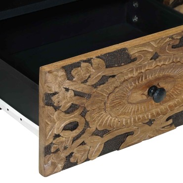 vidaXL Ντουλάπι TV Καφέ 105x33,5x46cm Στερεό ξύλο μάνγκο 1 τεμ.