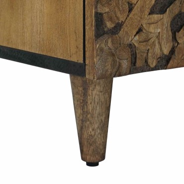 vidaXL Ντουλάπι TV Καφέ 105x33,5x46cm Στερεό ξύλο μάνγκο 1 τεμ.