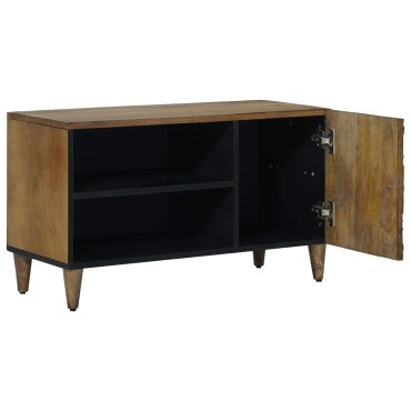 vidaXL Ντουλάπι TV με ράφι Καφέ 80x31,5x46cm Στερεό ξύλο μάνγκο 1 τεμ.