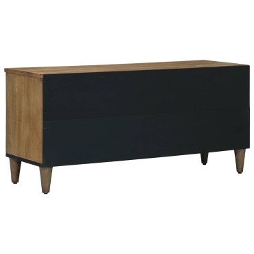 vidaXL Ντουλάπι TV Καφέ 100x33x46cm Στερεό ξύλο μάνγκο 1 τεμ.