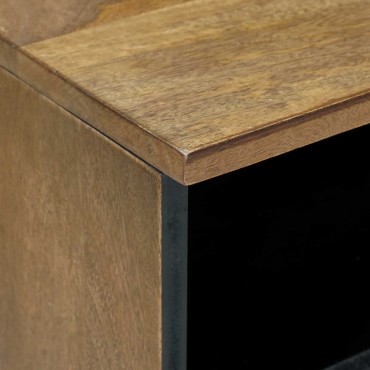 vidaXL Ντουλάπι TV Καφέ 100x33x46cm Στερεό ξύλο μάνγκο 1 τεμ.