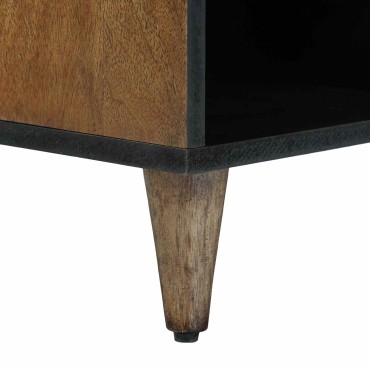 vidaXL Ντουλάπι TV Καφέ 100x33x46cm Στερεό ξύλο μάνγκο 1 τεμ.