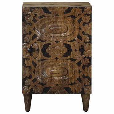 vidaXL Ντουλάπι Μπάνιου Καφέ 38x33,5x58cm Στερεό ξύλο μάνγκο