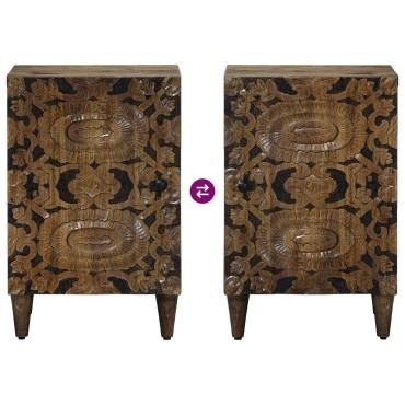 vidaXL Ντουλάπι Μπάνιου Καφέ 38x33,5x58cm Στερεό ξύλο μάνγκο