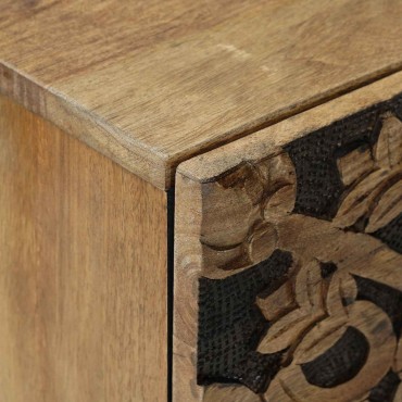 vidaXL Πλαϊνό γραφείο Καφέ 80x33,5x75cm Στερεό ξύλο μάνγκο