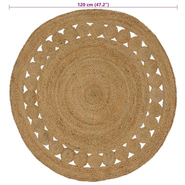 vidaXL Χαλιά χώρου Φυσικό Γιούτα 120cm