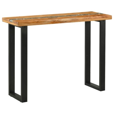 vidaXL Τραπέζι κονσόλας Καφέ 100x35x75cm Στερεό Ξύλο Τίκ