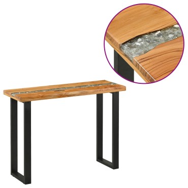 vidaXL Τραπέζι κονσόλας Καφέ 100x35x75cm Στερεό Ξύλο Τίκ