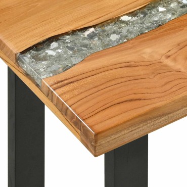 vidaXL Τραπέζι κονσόλας Καφέ 100x35x75cm Στερεό Ξύλο Τίκ