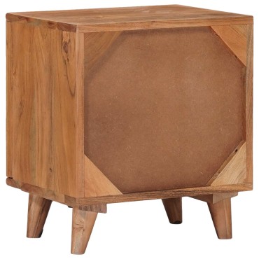 vidaXL Χειροποίητο Κομοδίνο Καφέ Τίκ 40x30x45cm 1 τεμ.