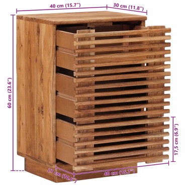 vidaXL Χειροποίητο Κομοδίνο Καφέ Τίκ 40x30x60cm 1 τεμ.