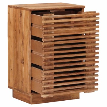 vidaXL Χειροποίητο Κομοδίνο Καφέ Τίκ 40x30x60cm 1 τεμ.