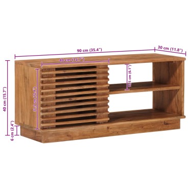 vidaXL Ντουλάπι TV με αποθήκευση με πόρτα Φυσικό 90x30x40cm 1 τεμ.
