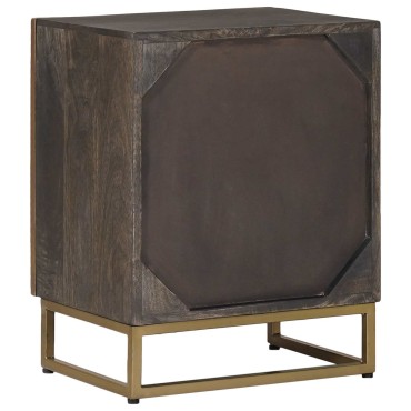 vidaXL Χειροποίητο Κομοδίνο Καφετί 40x30x50cm Στερεό ξύλο μάνγκο 1 τεμ.