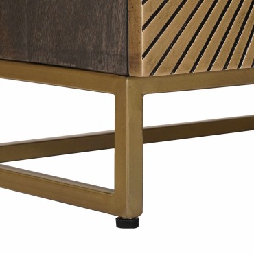 vidaXL Χειροποίητο Κομοδίνο Καφετί 40x30x50cm Στερεό ξύλο μάνγκο 1 τεμ.