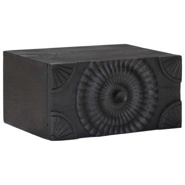 vidaXL Χειροποίητο Κομοδίνο Μαύρο 40x30x20cm Στερεό ξύλο μάνγκο 1 τεμ.