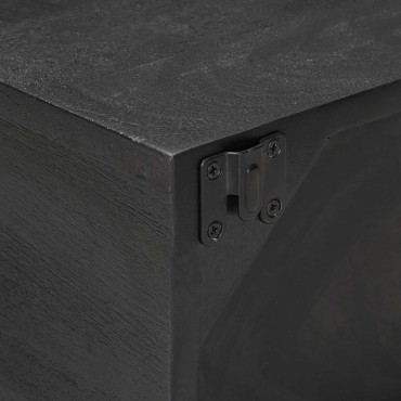 vidaXL Χειροποίητο Κομοδίνο Μαύρο 40x30x20cm Στερεό ξύλο μάνγκο 1 τεμ.