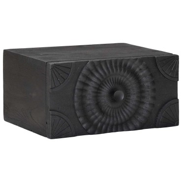vidaXL Χειροποίητο Κομοδίνο Μαύρο 40x30x20cm Στερεό ξύλο μάνγκο 1 τεμ.