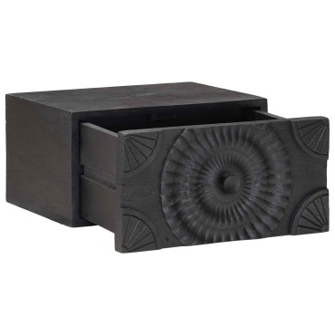 vidaXL Χειροποίητο Κομοδίνο Μαύρο 40x30x20cm Στερεό ξύλο μάνγκο 1 τεμ.