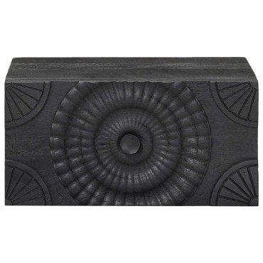 vidaXL Χειροποίητο Κομοδίνο Μαύρο 40x30x20cm Στερεό ξύλο μάνγκο 1 τεμ.