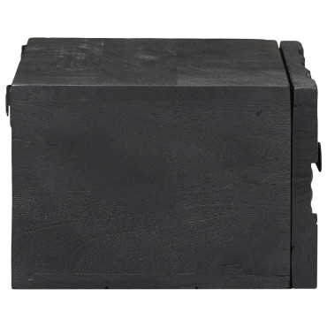 vidaXL Χειροποίητο Κομοδίνο Μαύρο 40x30x20cm Στερεό ξύλο μάνγκο 1 τεμ.