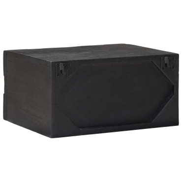 vidaXL Χειροποίητο Κομοδίνο Μαύρο 40x30x20cm Στερεό ξύλο μάνγκο 1 τεμ.
