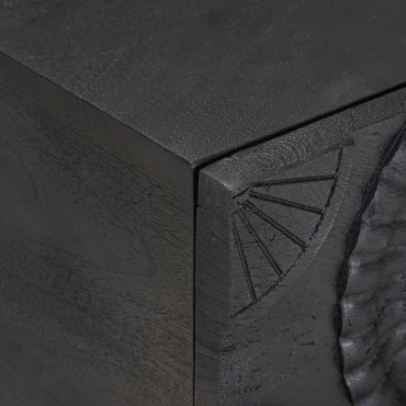 vidaXL Χειροποίητο Κομοδίνο Μαύρο 40x30x20cm Στερεό ξύλο μάνγκο 1 τεμ.