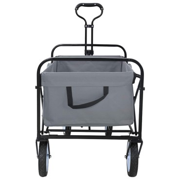 vidaXL Αναδιπλούμενο Τρόλεϊ Χειρός Γκρι 94 x 53 x 99 εκ Ύφασμα Oxford
