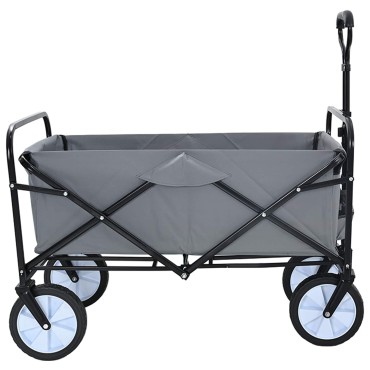 vidaXL Καρότσι Αγορών Με Φρένα Γκρι 94 x 53 x 99 εκ Ύφασμα Oxford