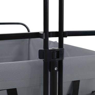 vidaXL Καρότσι Αγορών Με Φρένα Γκρι 94 x 53 x 99 εκ Ύφασμα Oxford